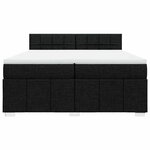 vidaXL Sommier à lattes de lit avec matelas Noir 200x200 cm Tissu