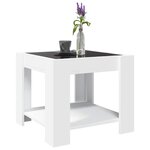 vidaXL Table basse avec LED blanc 53x53x45 cm bois d'ingénierie