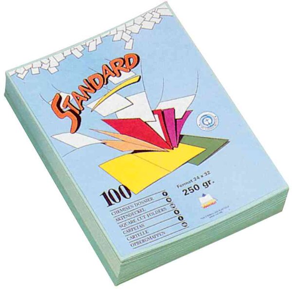 Paquet de 100 chemises Standard 250g 24x32 cm Bleu foncé RAINEX