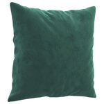 vidaXL Ensemble de canapés 3 Pièces avec coussins vert foncé velours