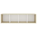 vidaXL Meuble TV blanc chêne sonoma 142 5x35x36 5 cm bois d'ingénierie