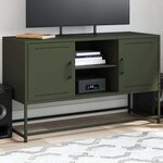 vidaXL Meuble TV vert olive 100 5x39x60 5 cm acier