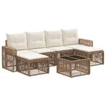 vidaXL Ensemble de canapé de jardin 7 Pièces Beige et blanc crème