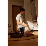 Flexa SAGA Armoire 2 portes a facades rainurees Blanche Pieds metalliques et boutons blancs