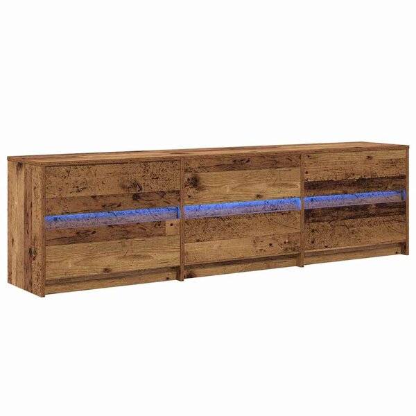 vidaXL Meuble TV avec tiroir Marron 180 x 34 x 50 cm Bois d'ingénierie