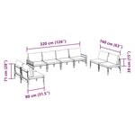 vidaXL Ensemble de canapé de jardin 8 Pièces Anthracite Acier