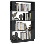 vidaXL Bibliothèque/Séparateur de pièce Gris 80x25x132 cm Pin massif