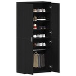 vidaXL Cabinet à chaussures avec étagère Chêne noir 80 x 39 x 178 cm