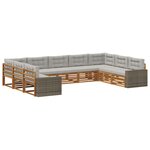 vidaXL Ensemble de canapés d'extérieur 9 Pièces Naturel et gris clair
