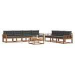 vidaXL Ensemble de canapés d'extérieur 8 Pièces Naturel et Anthracite