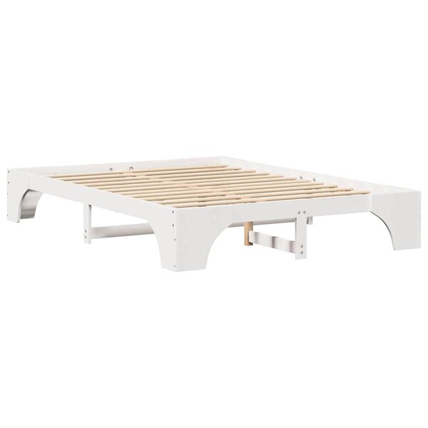 vidaXL Cadre de lit Blanc 207 x 157 x 30 cm Bois massif en pin
