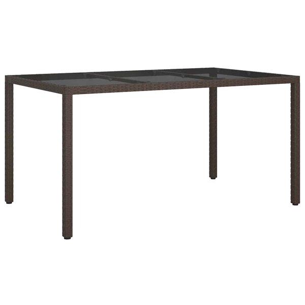 vidaXL Table de jardin pour repas Marron 150 x 90 x 75 cm Poly rotin