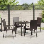 vidaXL Ensemble de salle à manger pour jardin 5 Pièces Marron Poly rotin