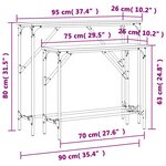vidaXL Tables console 2 Pièces noir bois d'ingénierie