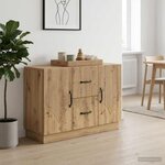 vidaXL Buffet Chêne artisanal 89 x 34 5 x 57 cm Bois d'ingénierie