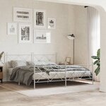 vidaXL Cadre de lit métal sans matelas et pied de lit blanc 183x213 cm