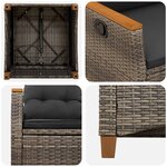 vidaXL Chaise de jardin inclinable Gris et Gris foncé polyrotin
