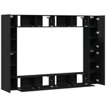 vidaXL Ensemble de meubles TV 8 pièces mural chêne noir en bois d'ingénierie