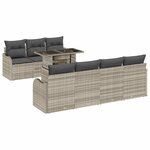 vidaXL Ensemble de canapé de jardin 8 Pièces Gris clair Poly rotin