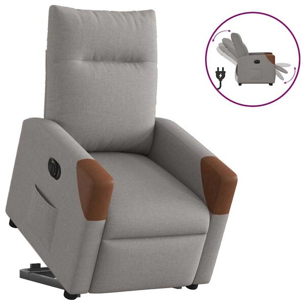 vidaXL Fauteuil inclinable électrique taupe tissu