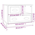 vidaXL Table de chevet chêne sonoma 60x39x45 cm