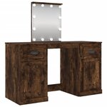 vidaXL Coiffeuse avec LED chêne fumé 130x50x132 5 cm