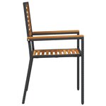 vidaXL Chaises empilables de jardin 2 pc Marron et Noir