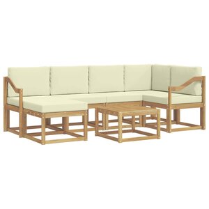 vidaXL Ensemble de canapés d'extérieur 7 Pièces Blanc et crème