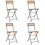 vidaXL Ensemble de bistro pliable 5 Pièces Bois d'acacia solide et acier