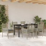 vidaXL Ensemble de salle à manger pour jardin 7 Pièces Gris clair