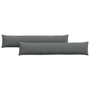 vidaXL Coussins de canapé 2 Pièces Gris foncé 200 x 40 cm tissu