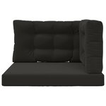 vidaXL Coussin de canapé d'extérieur 3 Pièces Noir Polyester