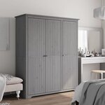 vidaXL Garde-robe BODO gris 146x53 5x173 cm bois massif de pin