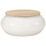 vidaXL Table basse blanc 51x51x27 cm bois de manguier massif
