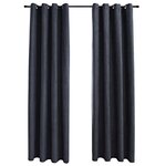 vidaXL Rideaux occultants avec anneaux Métal 2Pièces Anthracite 140x225cm