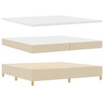 vidaXL Lit avec sommier à ressorts Crème 200x200 cm Tissu