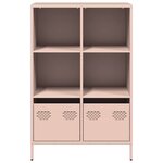 vidaXL Buffet haut rose 68x39x103 5 cm acier