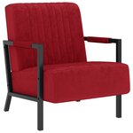vidaXL Fauteuil Rouge bordeaux Velours