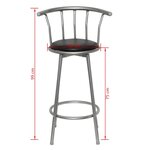 vidaXL Tabourets de bar lot de 2 noir similicuir