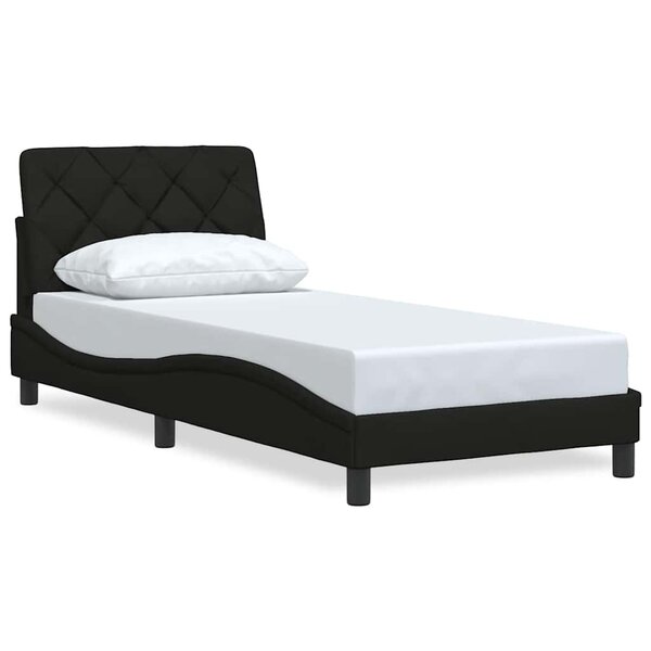 vidaXL Cadre de lit sans matelas noir 80x200 cm tissu