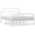 vidaXL Cadre de lit métal sans matelas et pied de lit blanc 183x213 cm