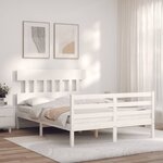 vidaXL Cadre de lit sans matelas blanc 140x190 cm bois massif