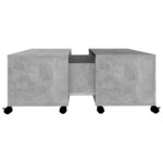 vidaXL Table basse gris béton 75x75x38 cm bois d'ingénierie