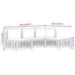 vidaXL Salon de jardin 4 Pièces avec coussins anthracite résine tressée