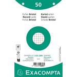 Paquet 50 Fiches Sous Film - Bristol Quadrillé 5x5 Perforé 125x200mm - Blanc - Exacompta