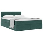 vidaXL Lit de Rangement avec matelas Vert foncé 140 x 200 cm Velours