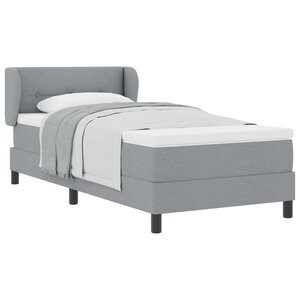 vidaXL Lit à ressorts avec matelas Gris clair 100 x 200 cm tissu