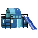 vidaXL Lit mezzanine enfants avec tunnel sans matelas bleu 90x190 cm