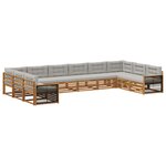 vidaXL Ensembles de canapés avec coussin 10 Pièces Bois d'Acacia Massif