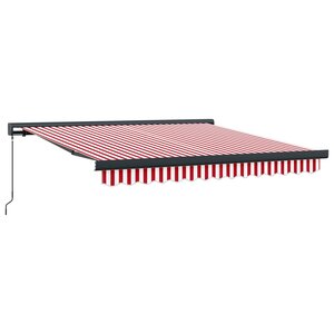 vidaXL Auvent rétractable Rouge et Blanc 300 x 250 cm